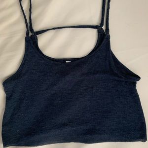 Cropped Blue Tank Top